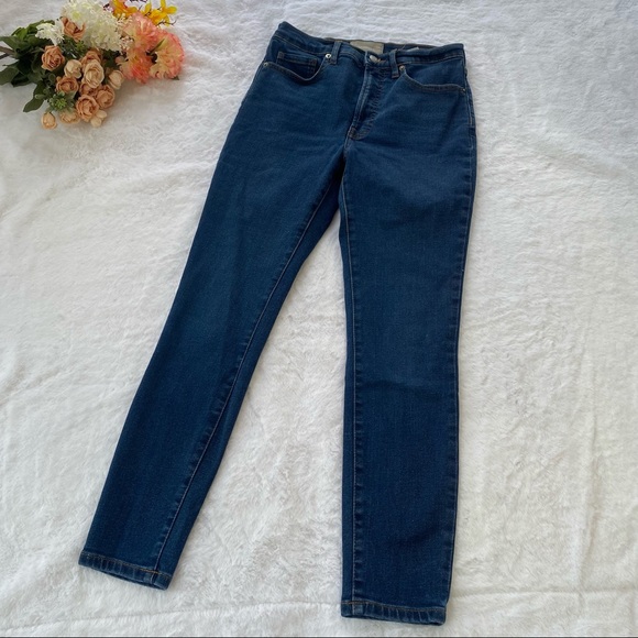 Everlane High Rise Dark Wash Classic Skinny Jeans - Picture 4 of 7